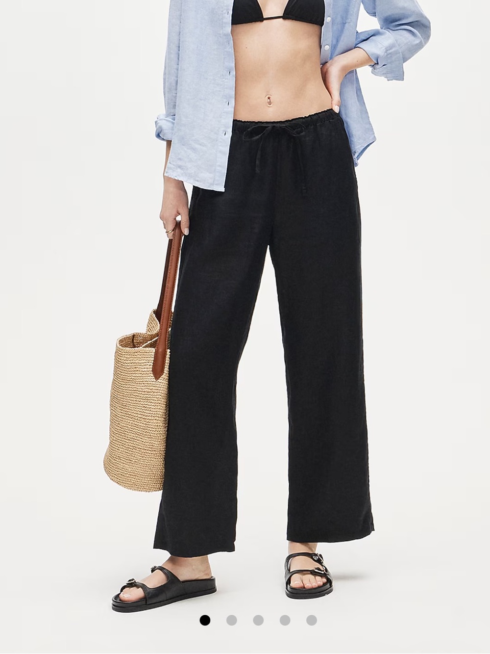 J.Crew Soleil Pant Linen Black